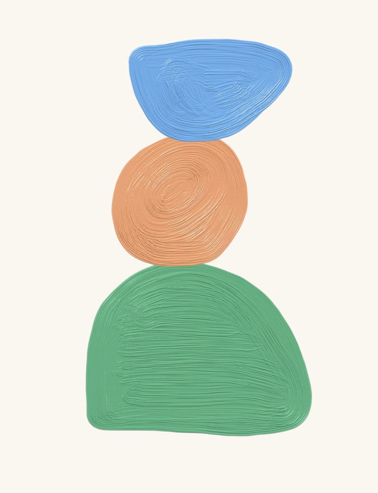 Stacked Abstract Shapes by Aylin Demir — canvas wall art