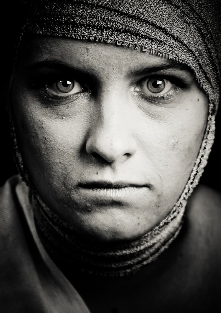 Intense Woman Portrait by Christine Lebrasseur — canvas wall art
