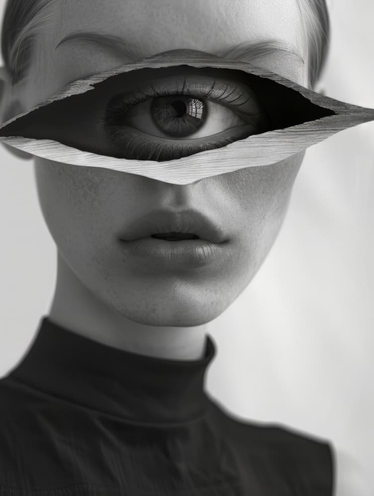 Enigmatic Eye Portrait by Bilge Paksoylu — canvas wall art