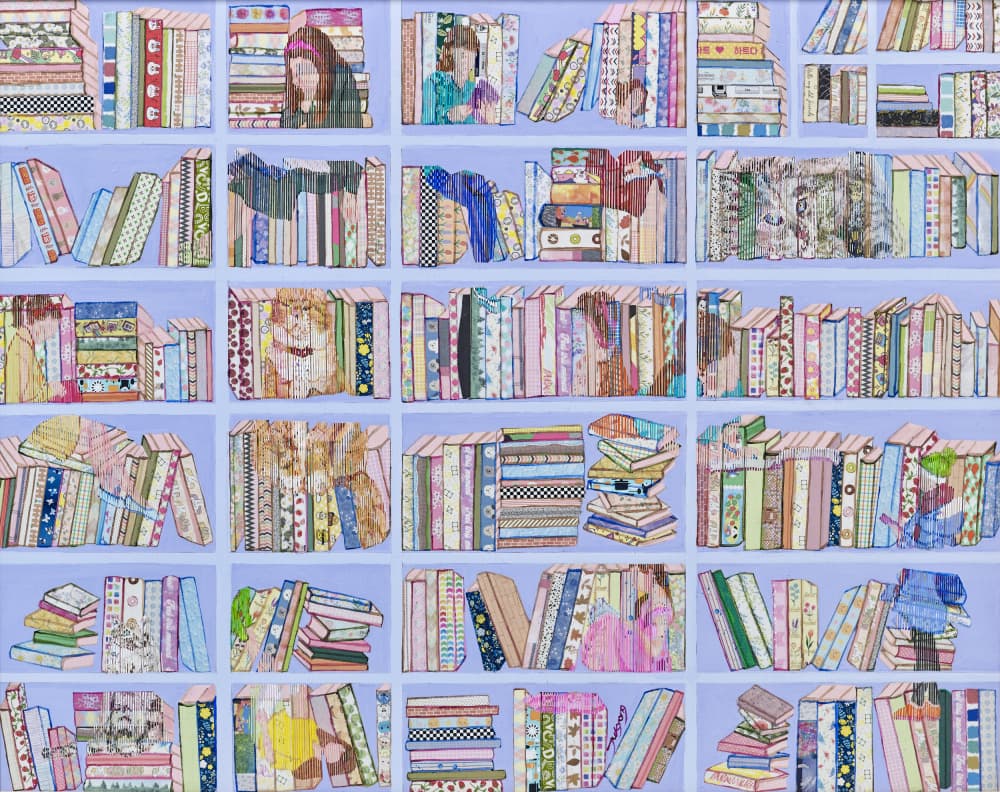 Whimsical Book Shelf by Jukyong Park — canvas wall art