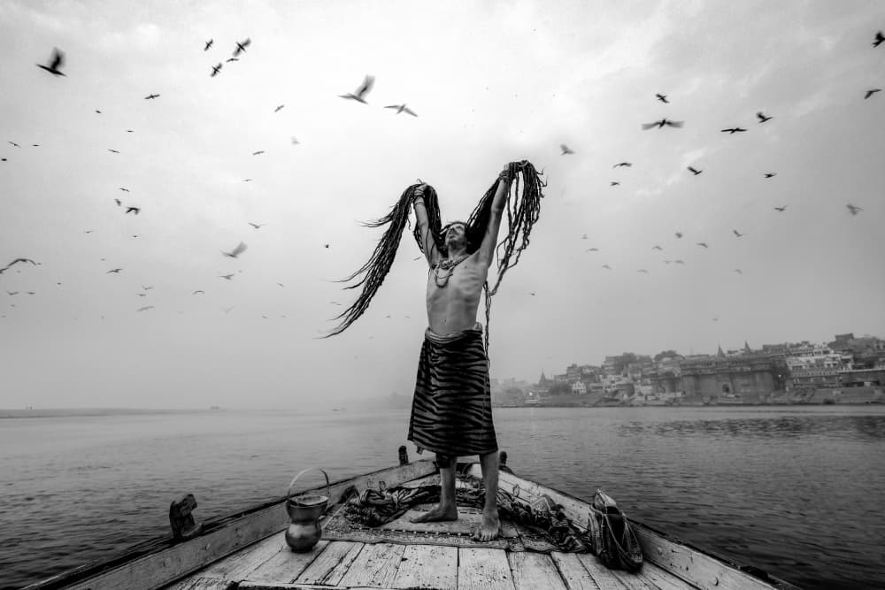Varanasi Sadhu Dreadlocks by Prithul Das — canvas wall art