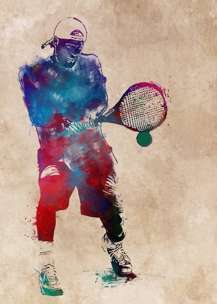 Vibrant Tennis Player by Justyna Jaszke — canvas wall art