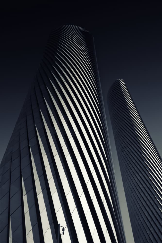 Spiraling Modern Towers by Erhard Batzdorf — canvas wall art