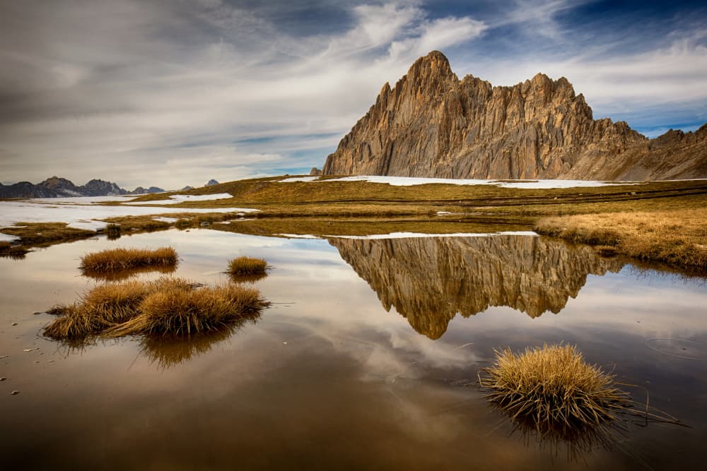 Alpine Mountain Reflection by Paolo Bolla — canvas wall art