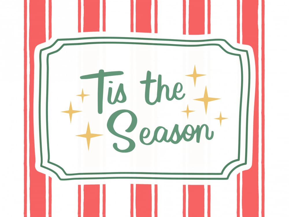 Tis the Season Stripes by Jolly and Dash — canvas wall art
