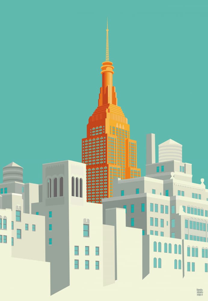 Orange Skyscraper City by Remko Heemskerk — canvas wall art