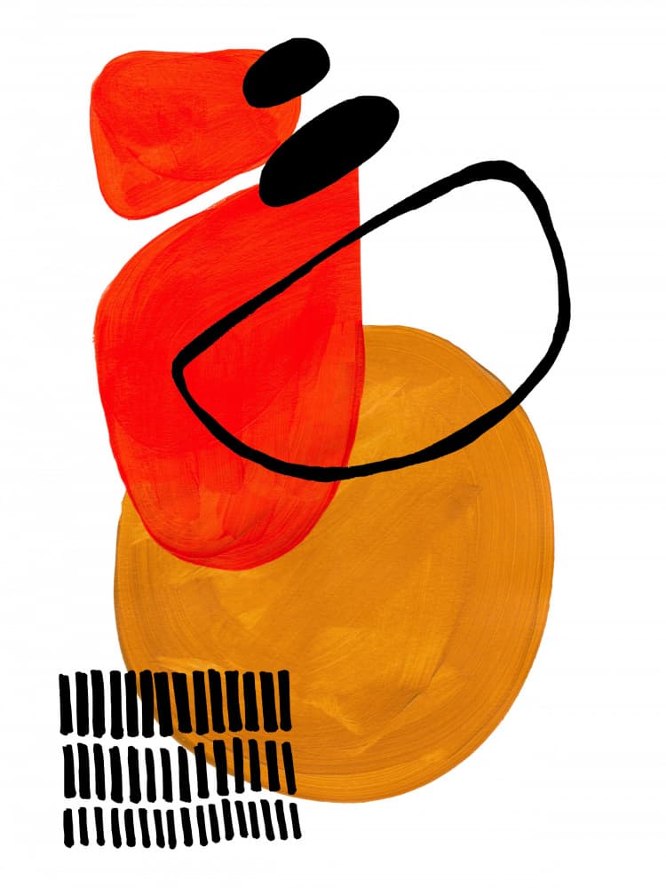 Modern Red Orange Abstract by Ejaaz Haniff — canvas wall art