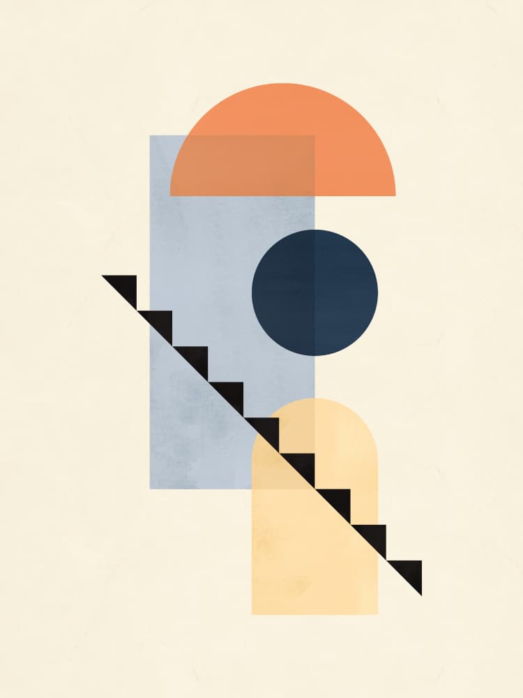Abstract Geometric Stairs by Vitor Costa — canvas wall art