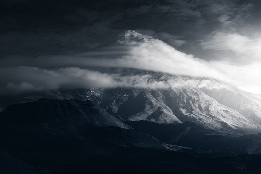 Cloudy Mountain Majesty by Majid Behzad — canvas wall art