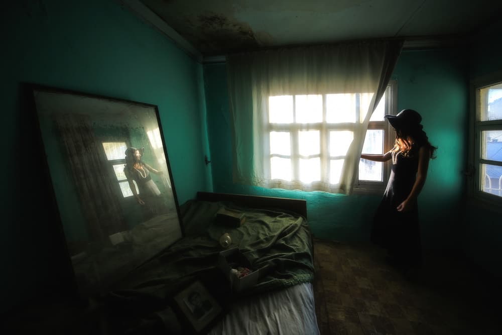 Woman and Her Reflection by Ummu Nisan Kandilcioglu — canvas wall art