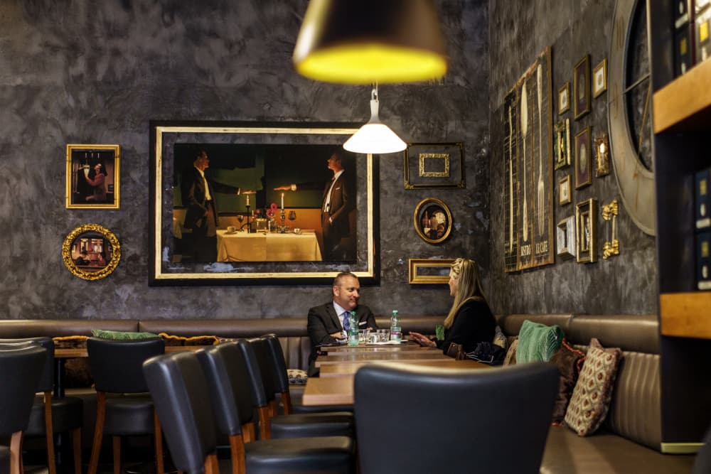 Elegant Restaurant Art Interior by Corinne Spector — canvas wall art