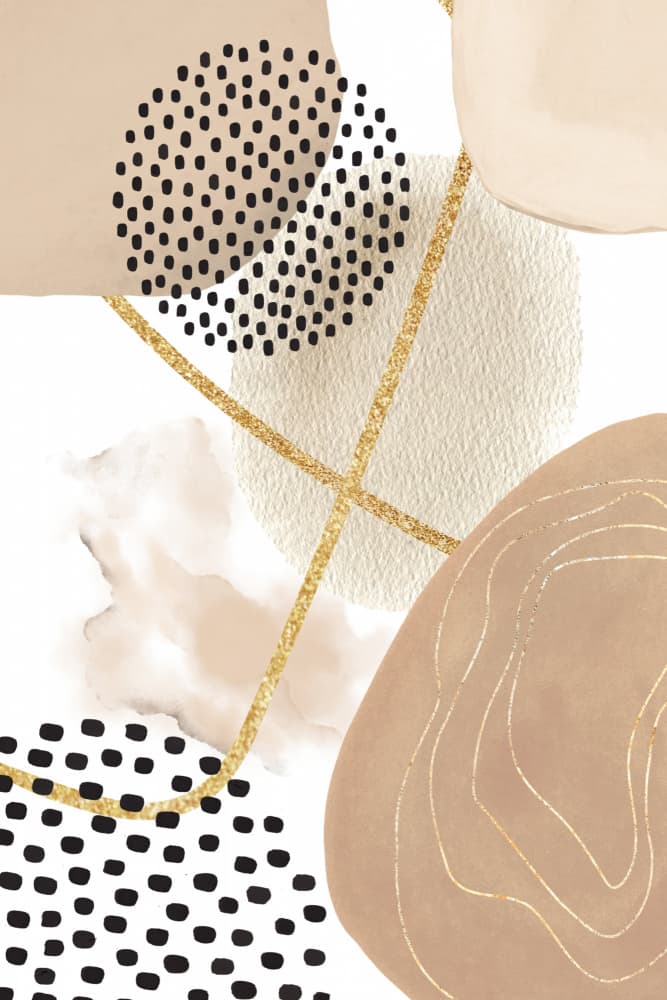 Golden Abstract Shapes by Sally Ann Moss — canvas wall art