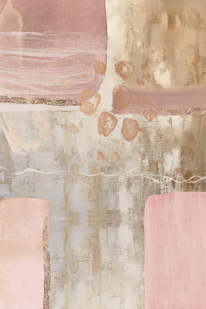 Shimmering Rose Gold Abstract by Sally Ann Moss — canvas wall art