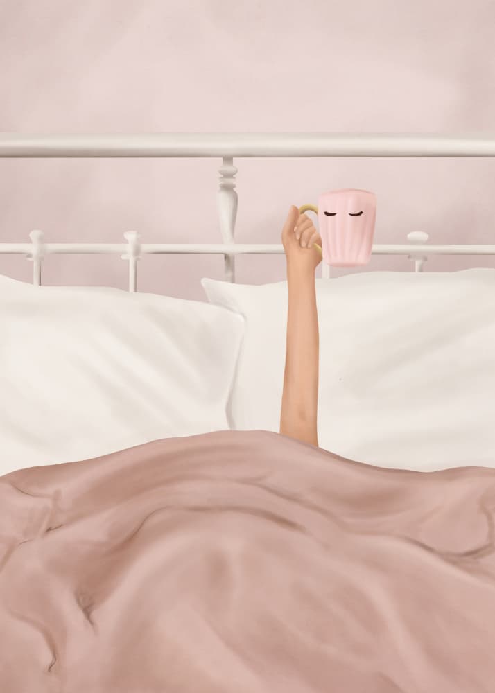 Morning Coffee In Bed by Flow Line — canvas wall art