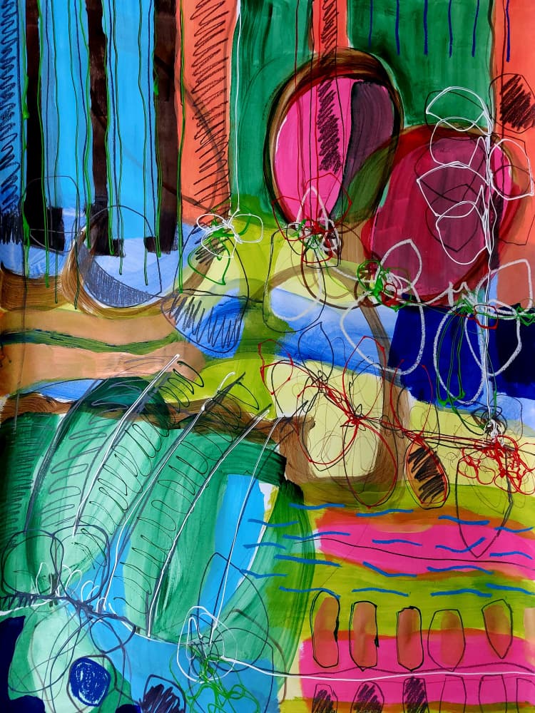 Vibrant Abstract Strokes by Monika Riethmueller — canvas wall art