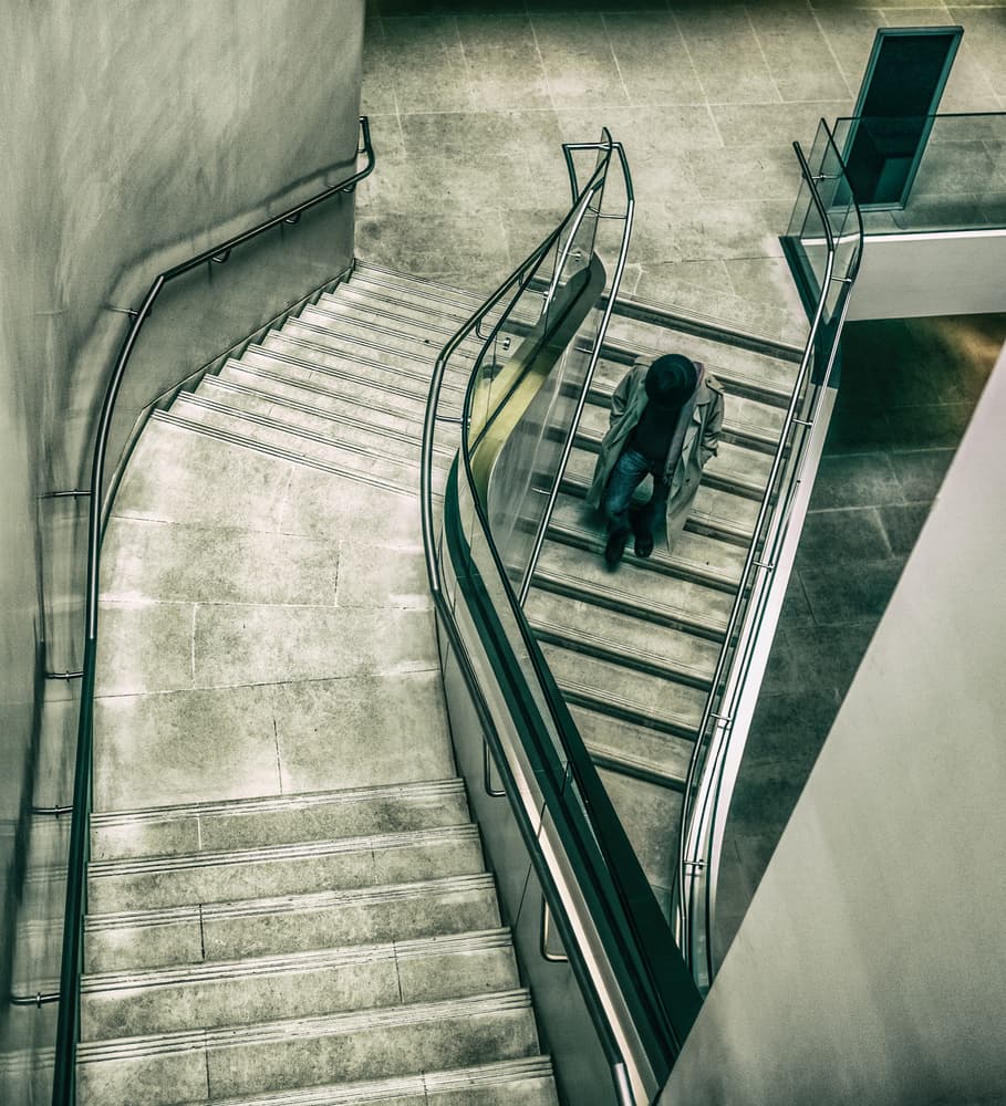 Walking Modern Stairs by Pawel Majewski — canvas wall art