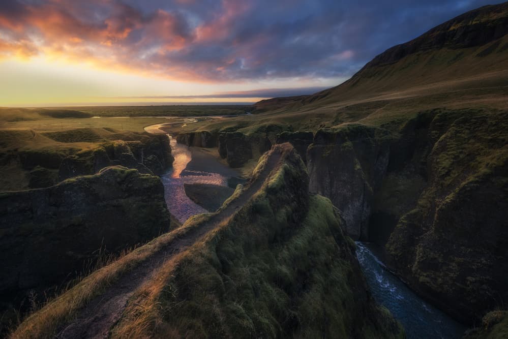 Sunset Over Canyon River by David Martin Castan — canvas wall art