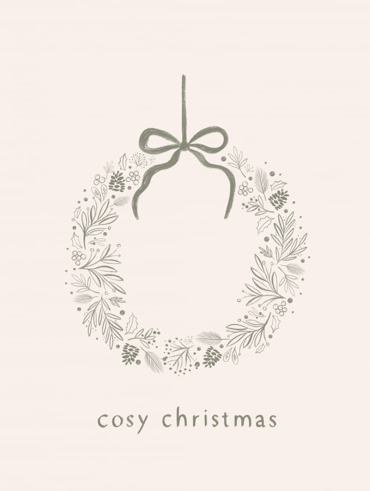 Cosy Christmas Wreath by Aislinn Simmonds — canvas wall art