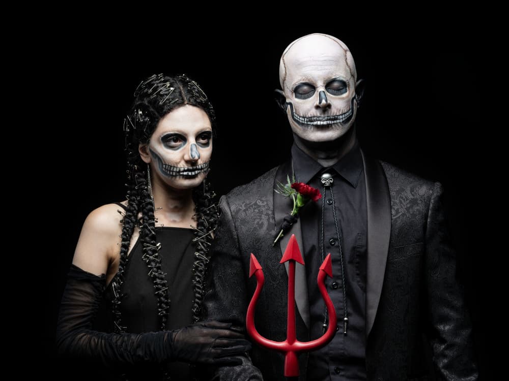Gothic Skull Couple by Sam SDFMedia — canvas wall art