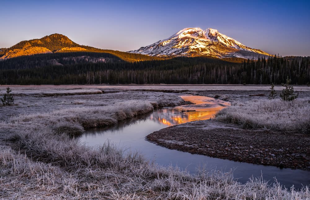 Frosty Mountain River Glow by Andreas Agazzi — canvas wall art