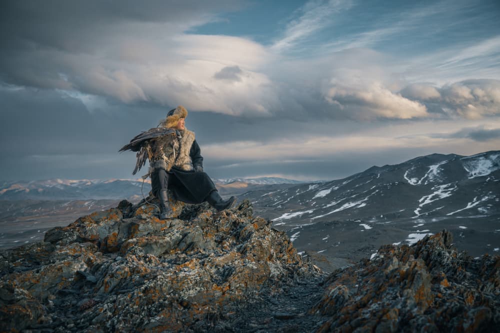 Eagle Hunter Mountains by HIRAK BHATTACHARJEE — canvas wall art