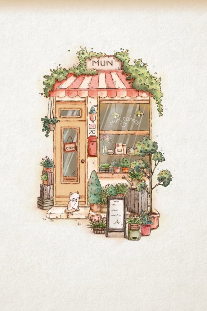 Charming Coffee Shop by Xuan Thai — canvas wall art