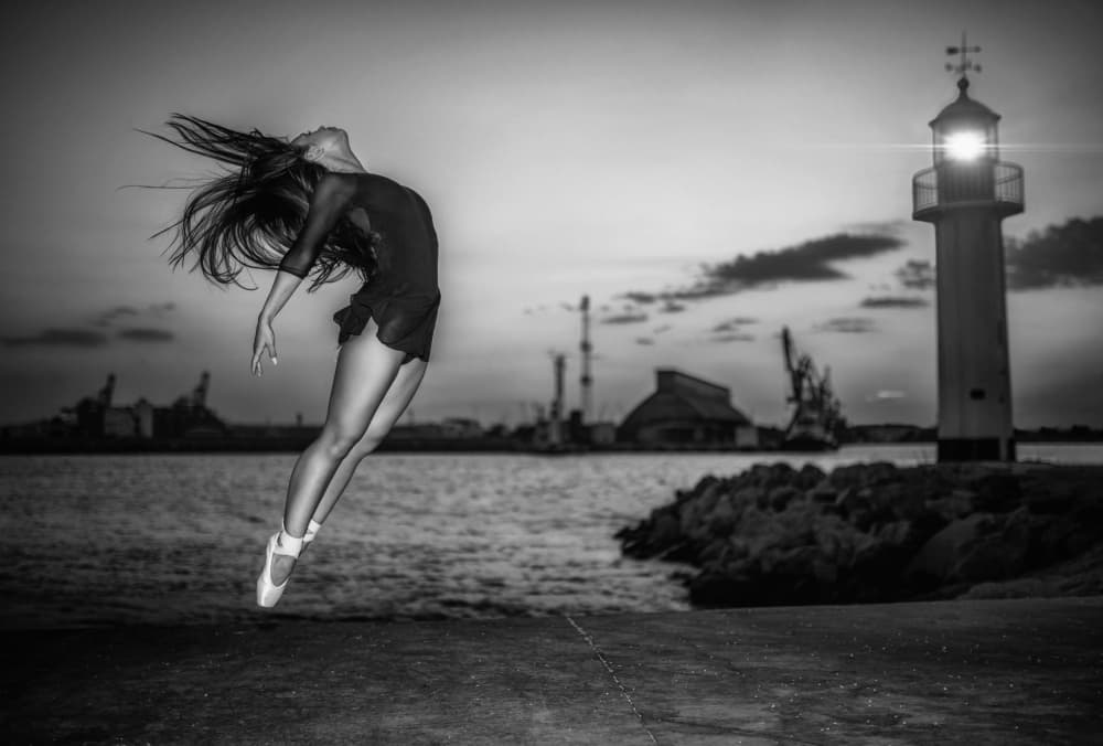 Graceful Ballet Lighthouse Dream by Vasil Nanev — canvas wall art