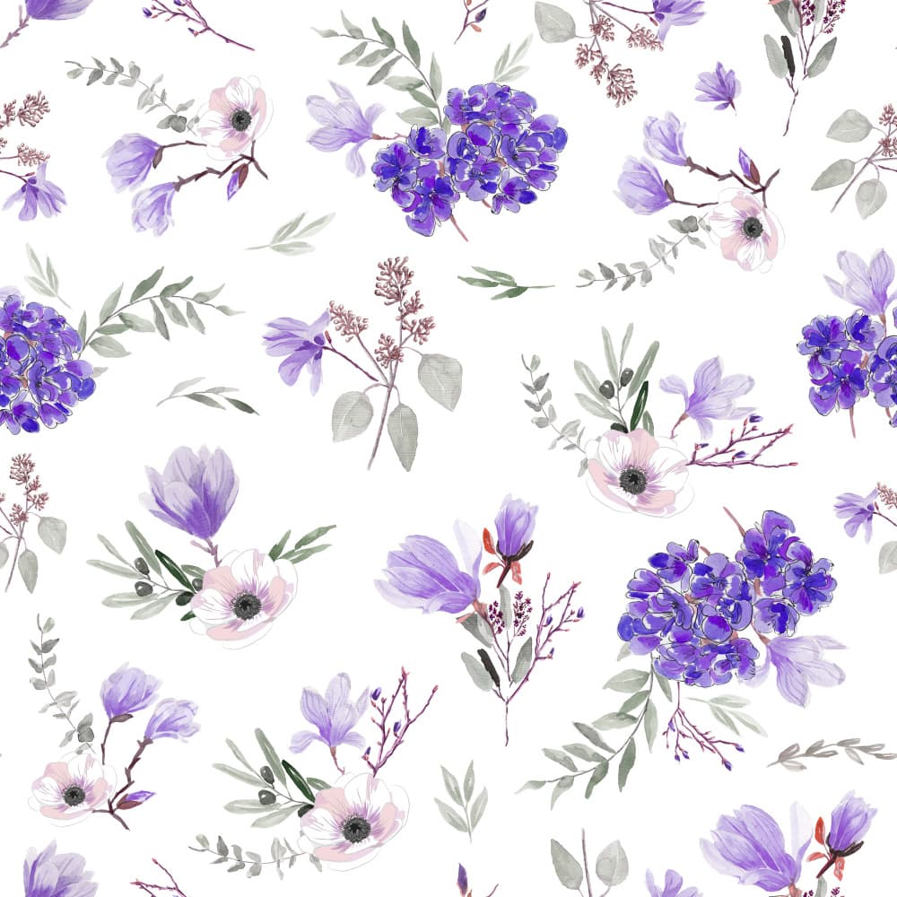 Blue Floral Pattern by Anis Illustration — canvas wall art