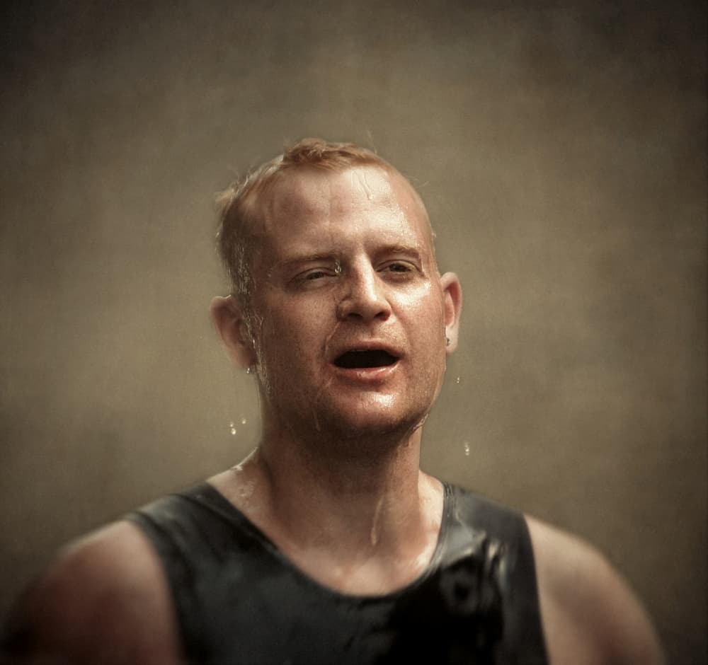 Intense Athlete Portrait by Holger Droste — canvas wall art