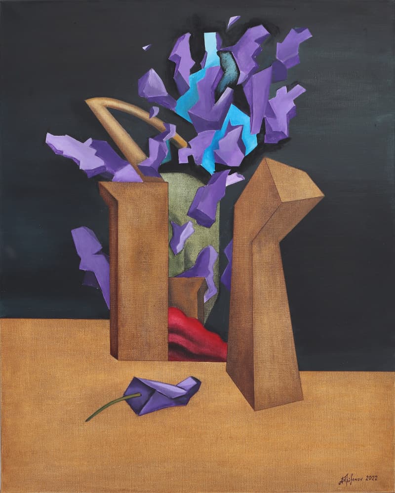 Purple Geometric Explosion by Alexander Trifonov — canvas wall art