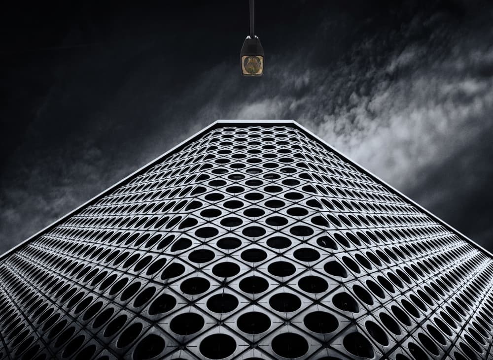 Dark Architectural Geometry by Ercan Sahin — canvas wall art
