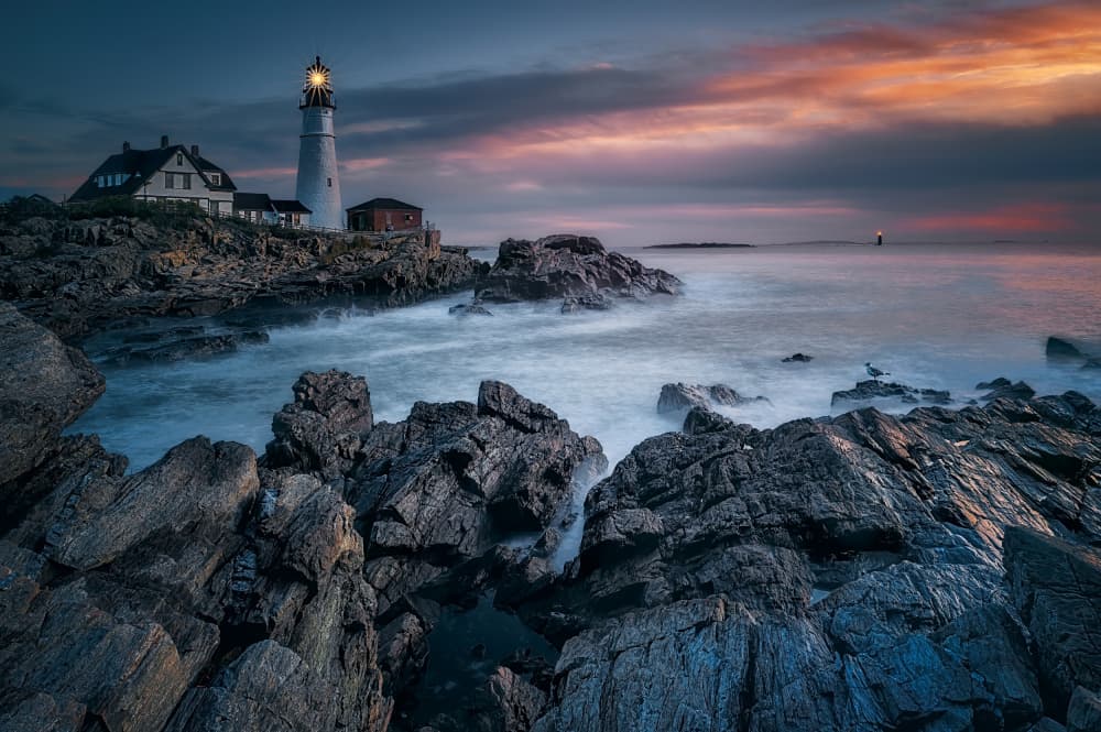 Lighthouse Morning Glow by Ben.C.L — canvas wall art