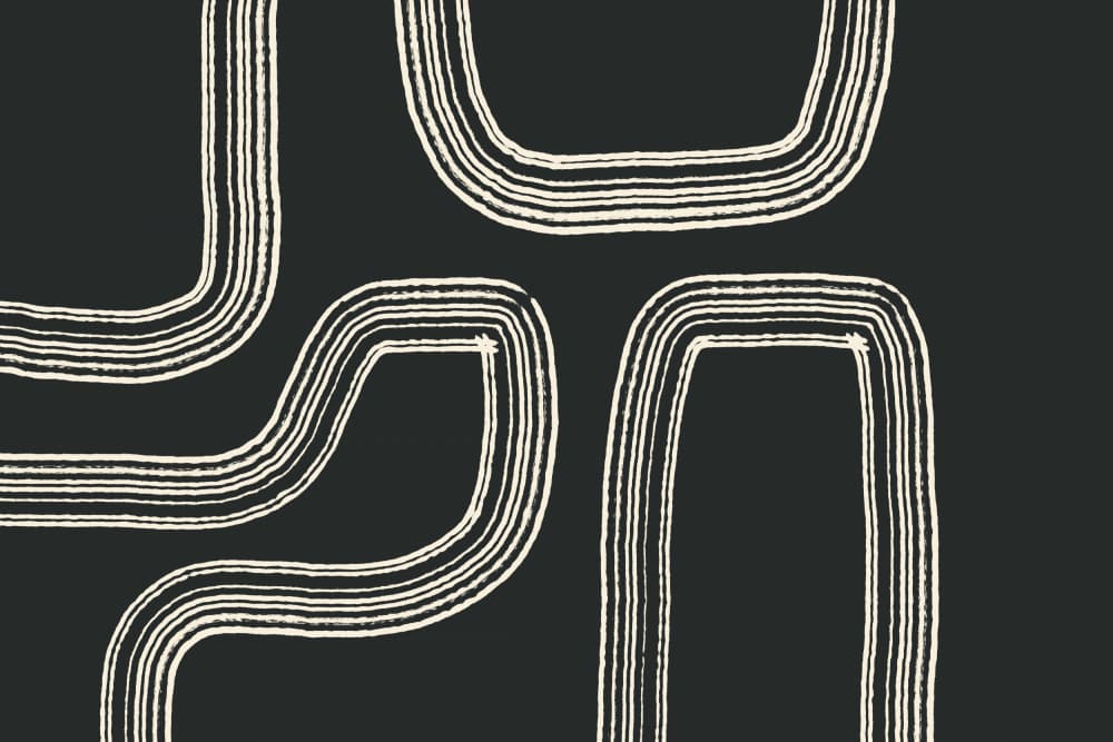 Curved Pathways by uplusmestudio — canvas wall art