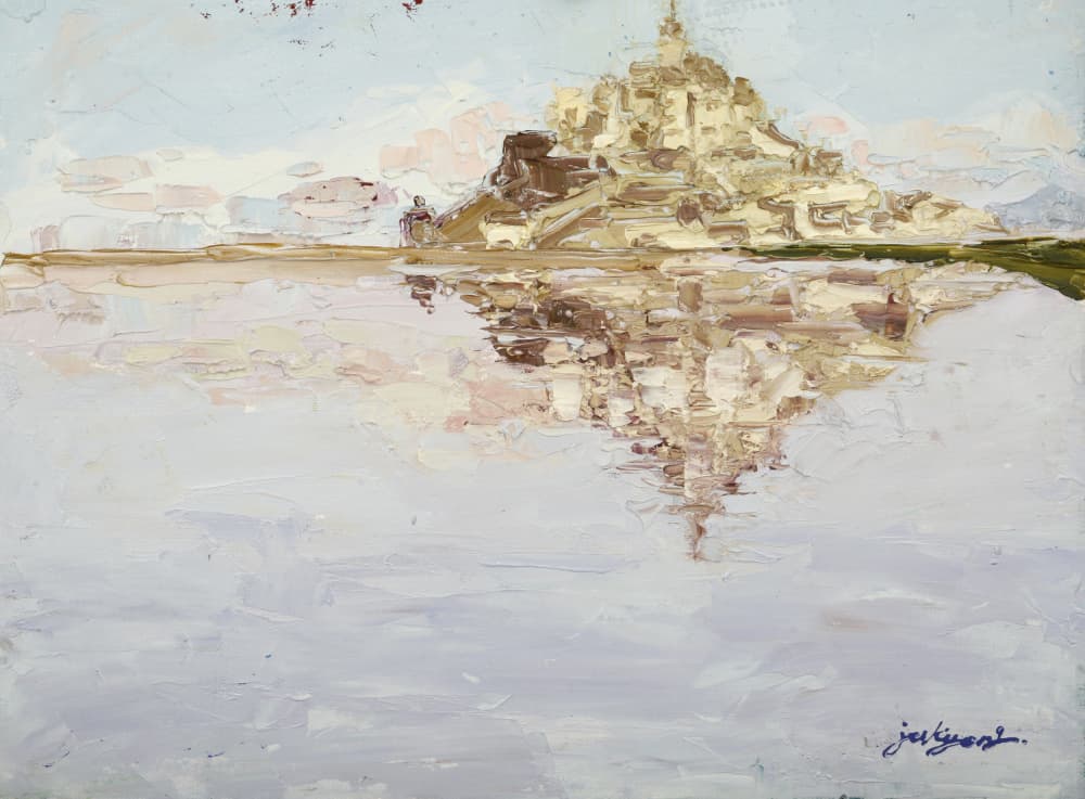 Mont Saint Michel Reflection by Jukyong Park — canvas wall art