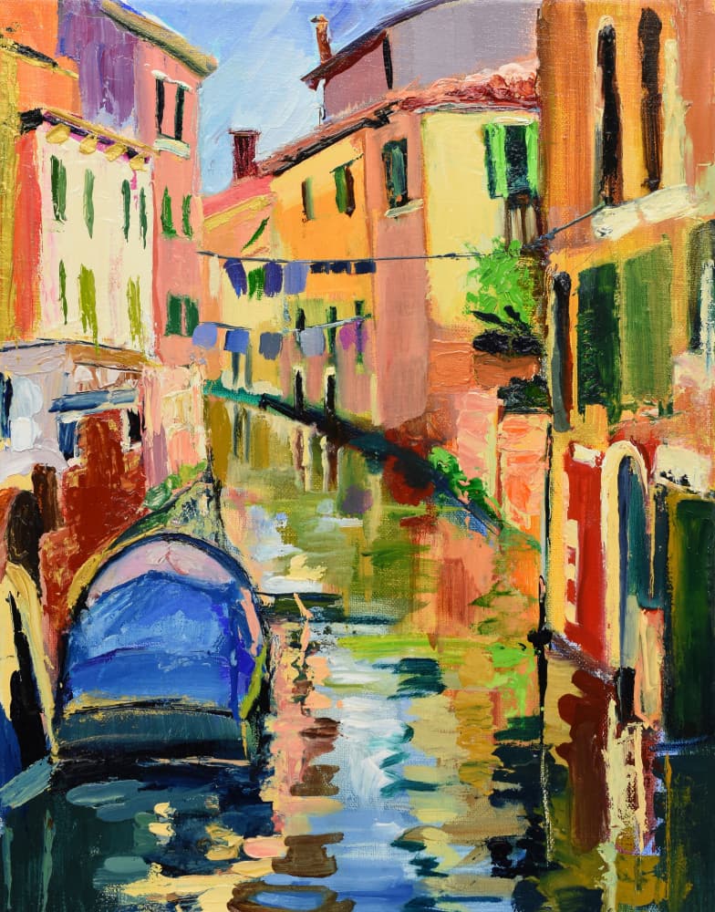 Colorful Venice Canal by Maxine Shore — canvas wall art