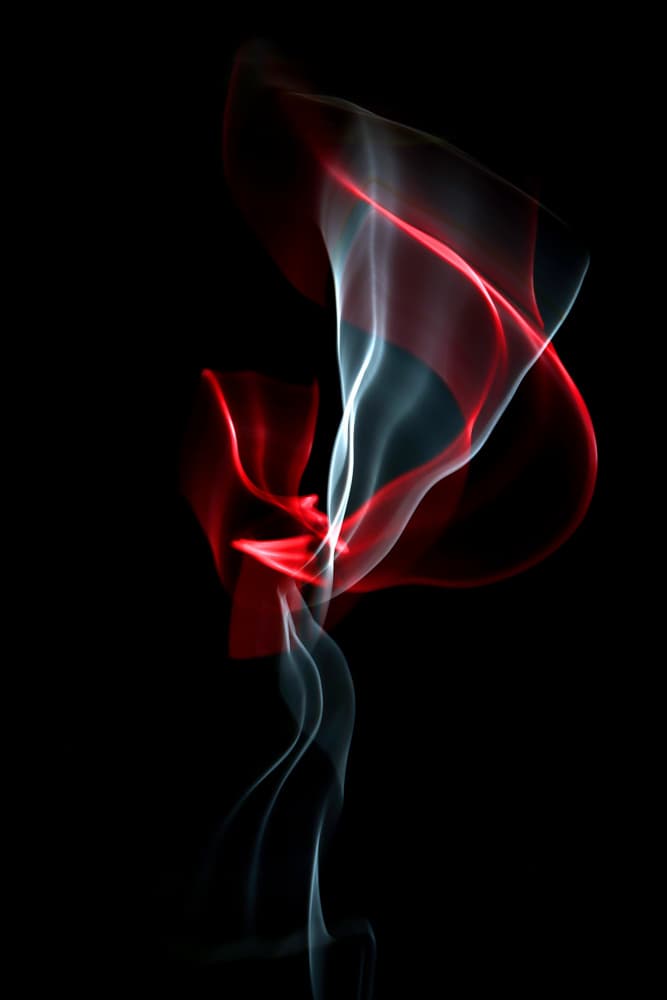 Flowing Red White Smoke by Gaby Grohovaz — canvas wall art