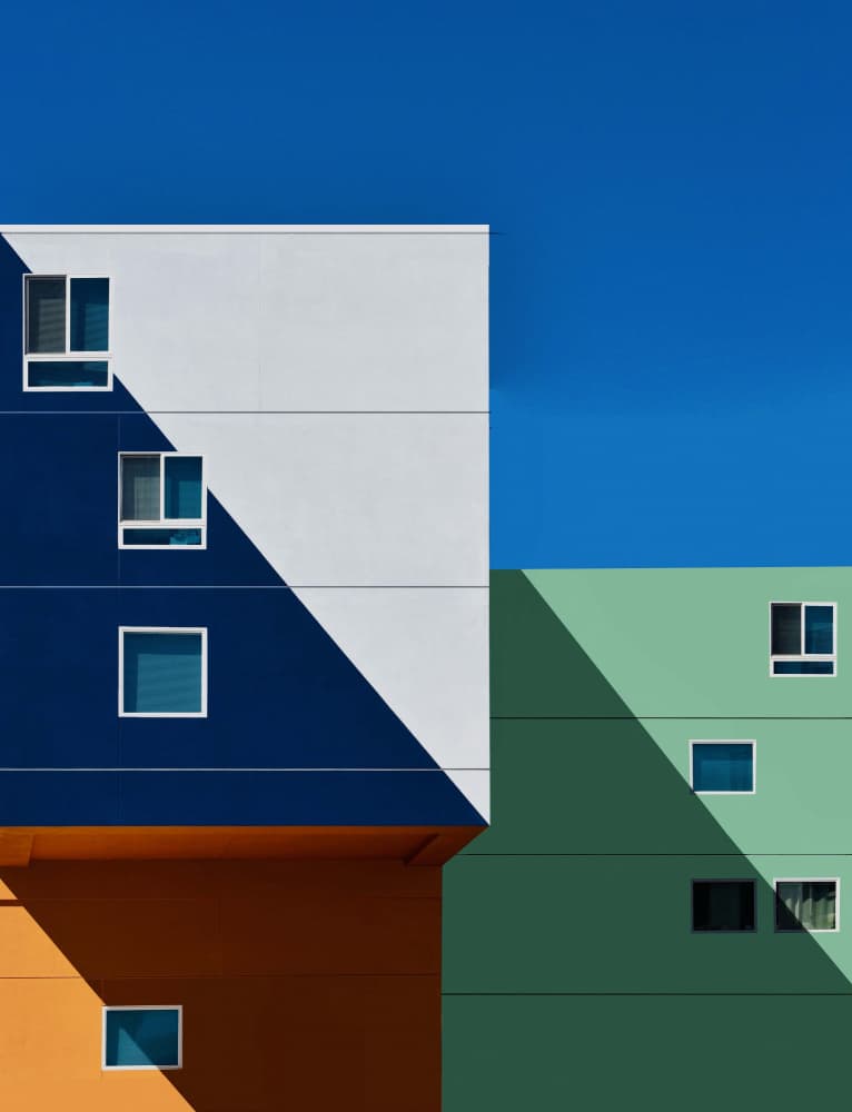 Vibrant Building Geometry by Arnon Orbach — canvas wall art