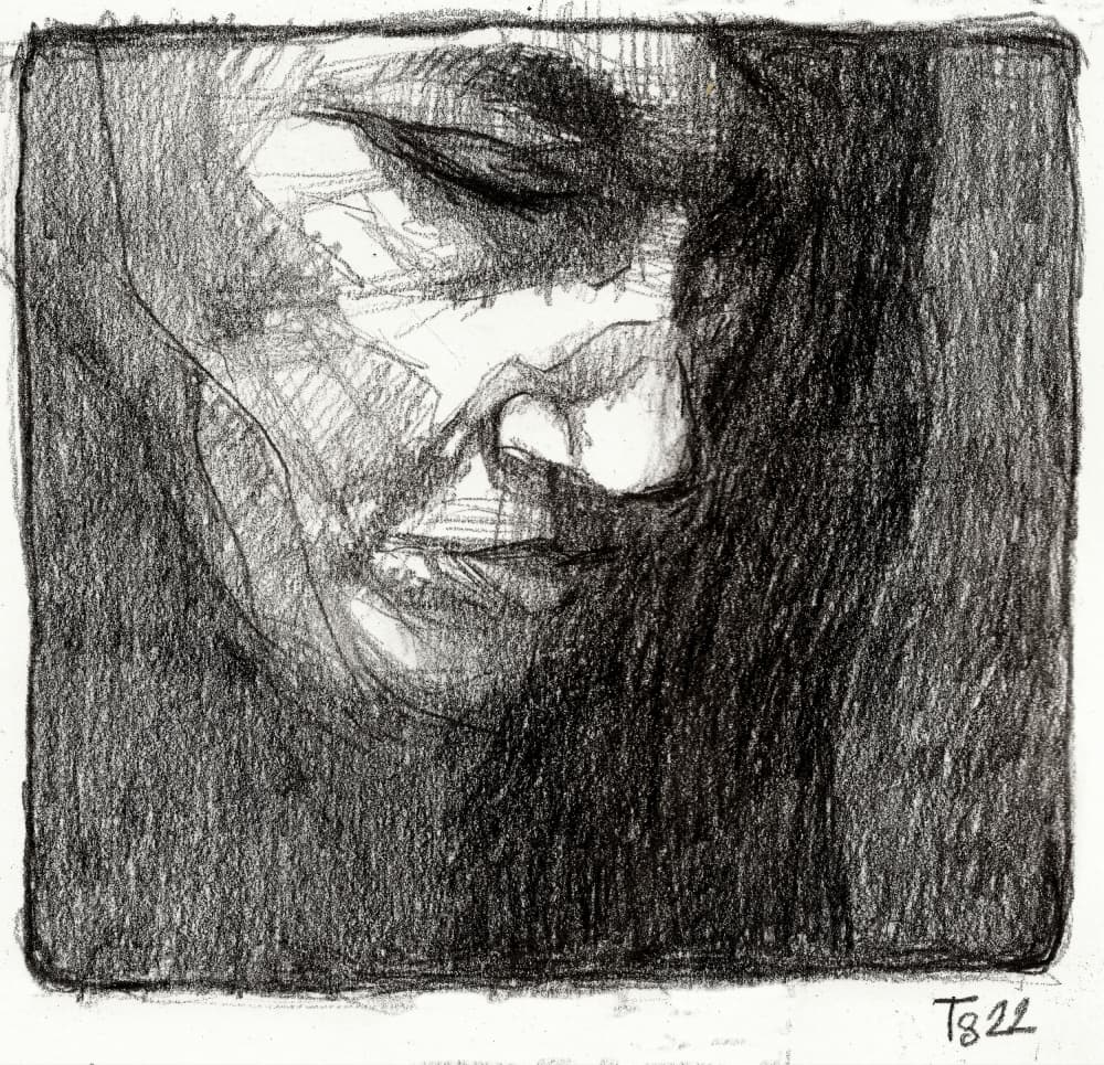 Quiet Contemplation Sketch by Tore Bahnson — canvas wall art