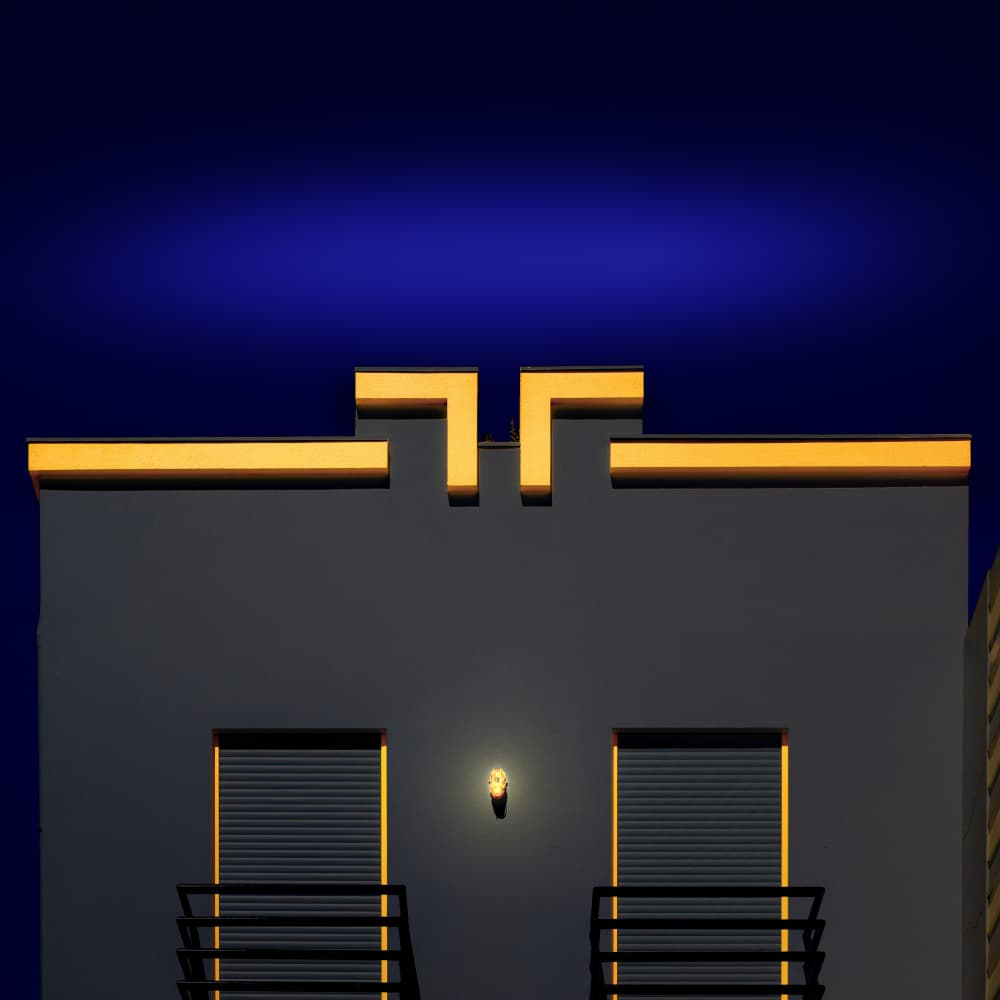 Golden Night Facade by Marc Huybrighs — canvas wall art