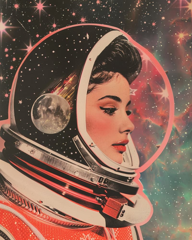 Retro Space Woman by Samantha Hearn — canvas wall art