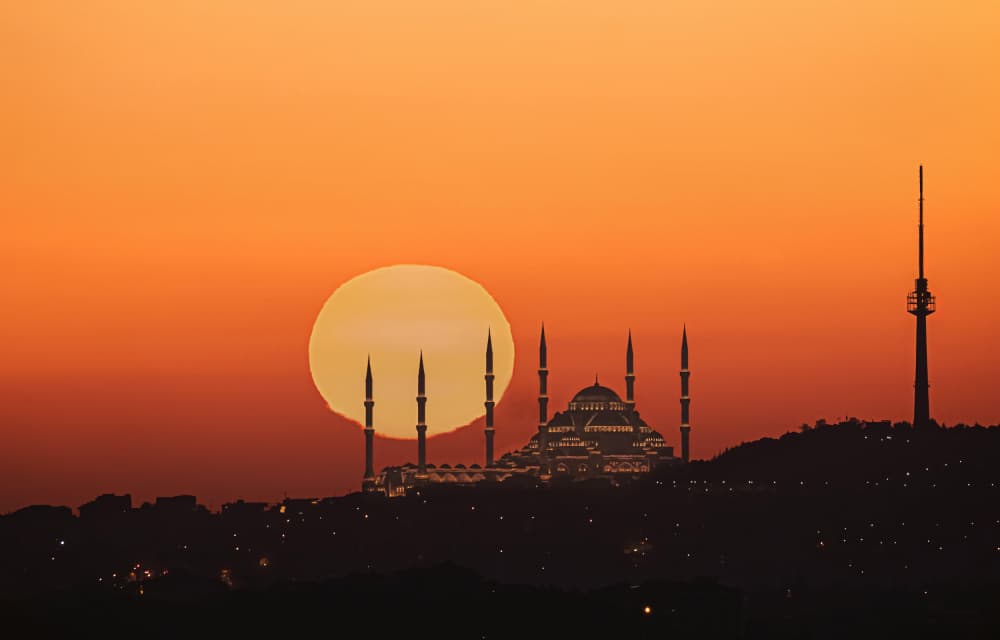 Istanbul Mosque Sunset by Jie Jin — canvas wall art