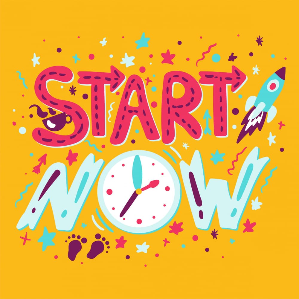 Start Now Motivation by Marika Barsrsind — canvas wall art