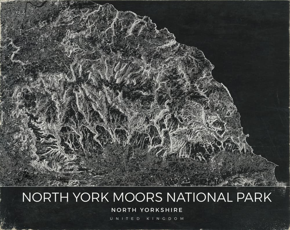 North York Moors Map by Nicholas — canvas wall art