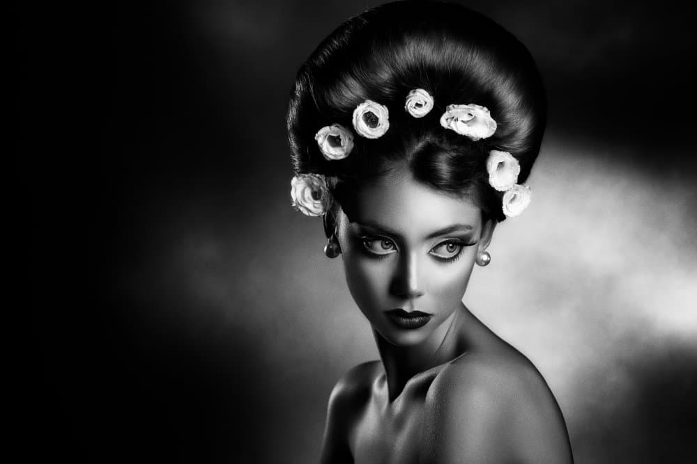 Elegant Floral Portrait by Peppe Tambè — canvas wall art
