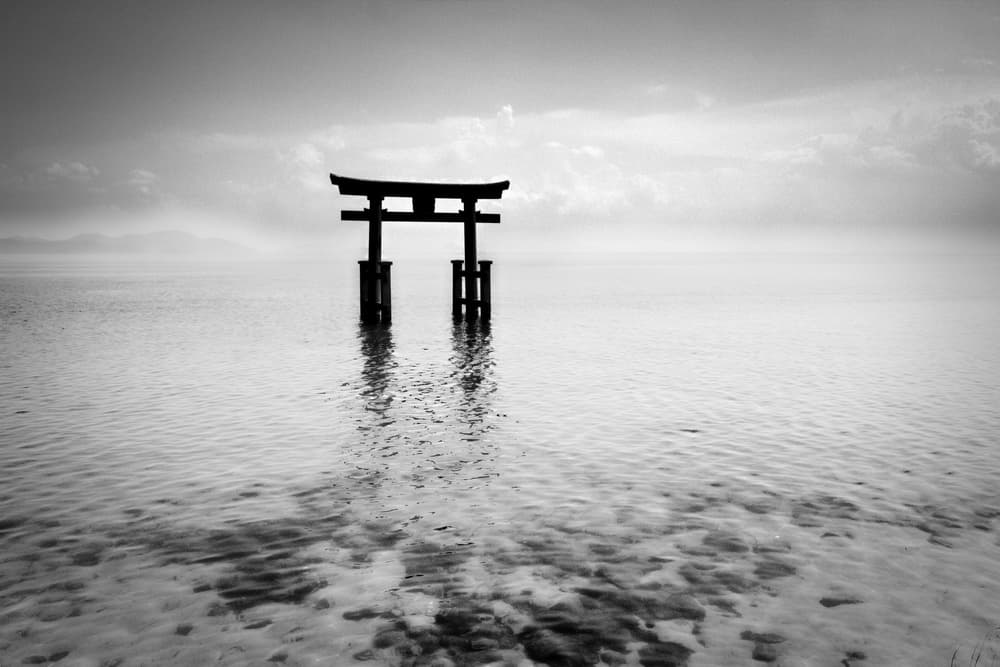 Floating Torii Gate Reflection by Angel Julie — canvas wall art