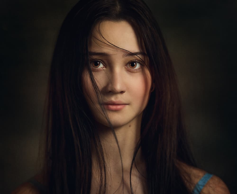 Pensive Young Woman by Svetlana Melik-Nubarova — canvas wall art