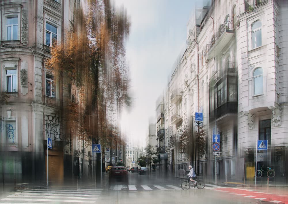 Autumn City Movement by Alexander Kiyashko — canvas wall art