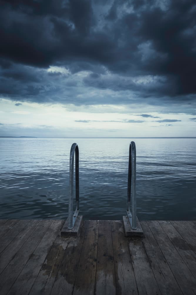 Moody Lake Dock by Christian Lindsten — canvas wall art