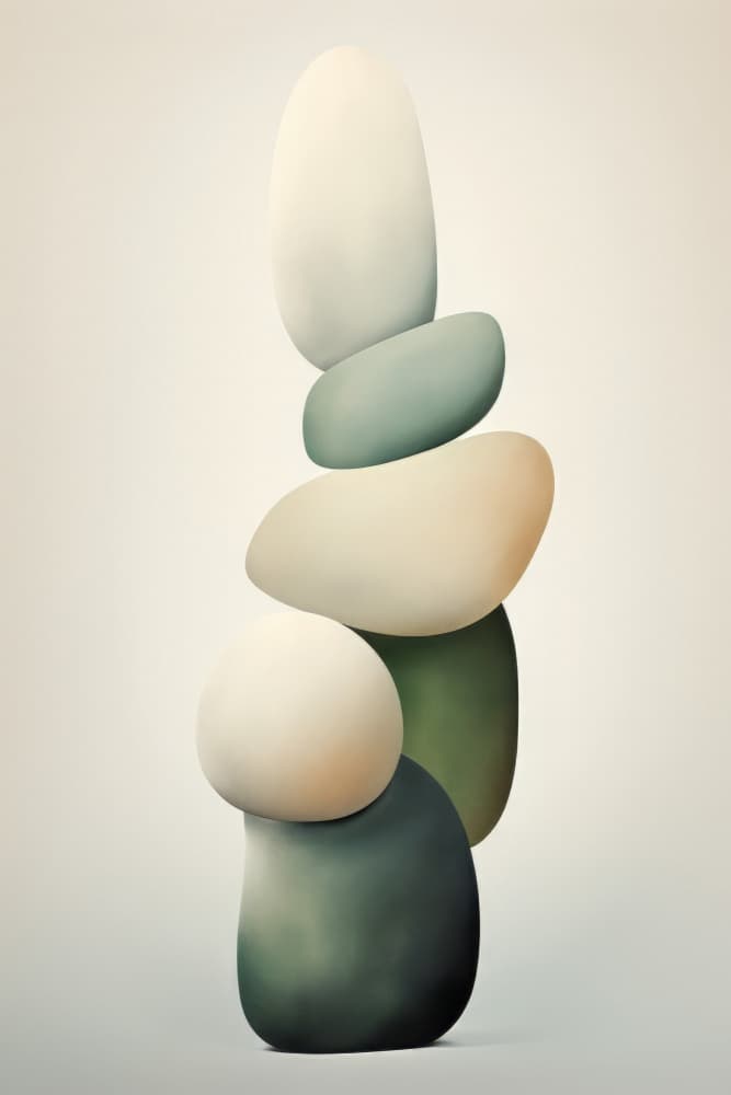 Green Beige Geo 3 by Bilge Paksoylu — canvas wall art