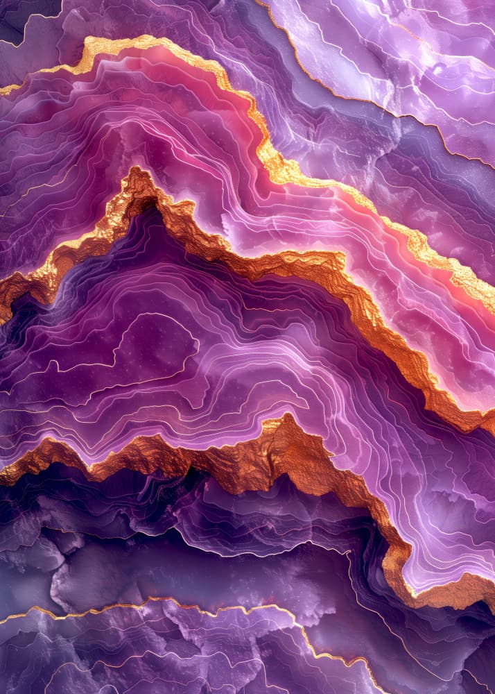 Vibrant Amethyst Gold by Justyna Jaszke — canvas wall art